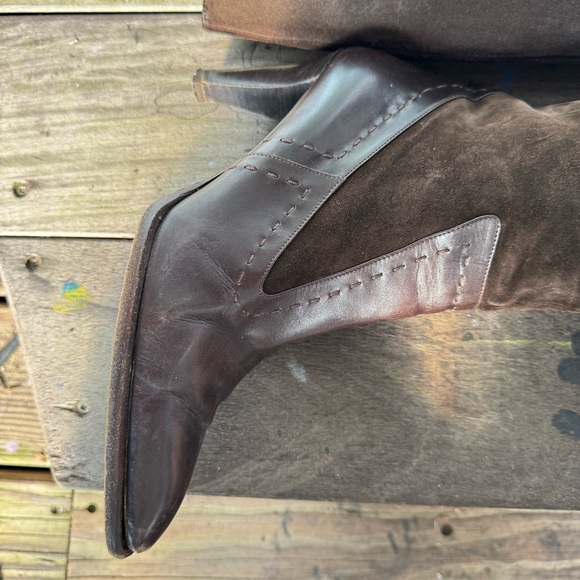 MaxMara Chocolate Suede Boots - Picture 6 of 14